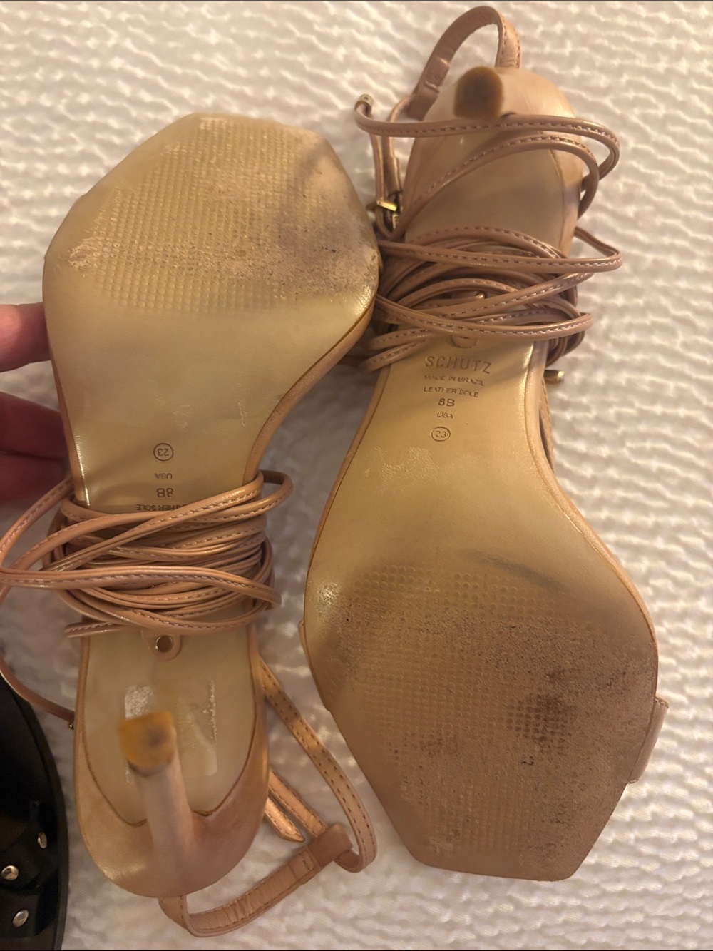 Schutz Strappy scandals Beige Size 8- - Picture 8 of 10